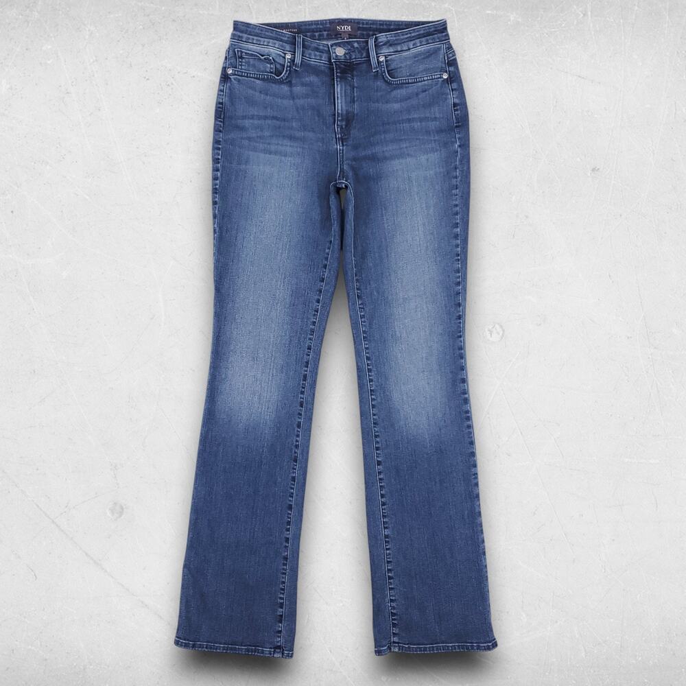 NYDJ Jeans Women 8 Blue Barbara Bootcut Stretch Western Cowgirl Chic Rodeo Y2K